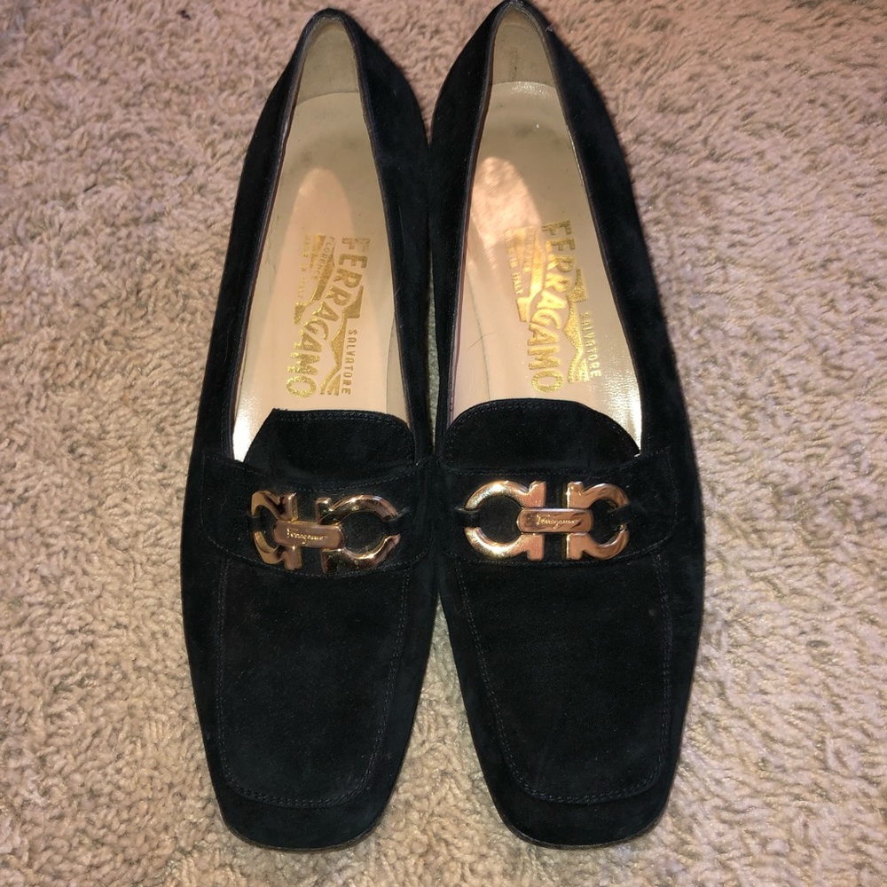 Black Ferragamo loafers